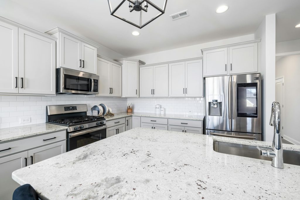 modern kitchen with granite countertops